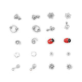 Assorted Style Plain 925 Sterling Silver Nose Stud -(20 Nose Studs in a Box)