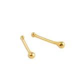 Yellow Tone Nose Stud Ball End 925 Sterling Silver-1.5mm(20 Nose Studs in a Box)