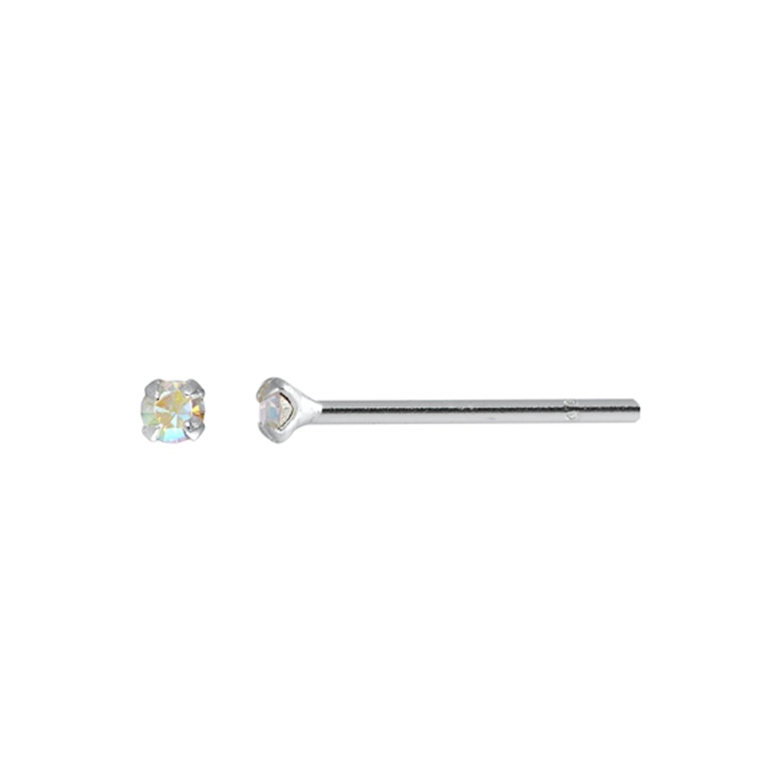 AB Crystal Simulated Cubic Zirconia Nose Stud 925 Sterling Silver-(20 Nose Studs in a Box)
