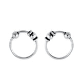 Sterling Silver Hoop Nose Stud Ring Bali Round 925 Sterling Silver