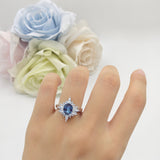 Vintage Style Halo Oval Lab Alexandrite Engagement Ring