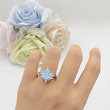 Vintage Style Halo Oval Natural Aquamarine Engagement Ring