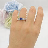 Vintage Floral Leaf Style Round Lab Alexandrite Engagement Ring