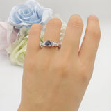 Vintage Floral Leaf Style Round Natural Rutilated Quartz Engagement Ring