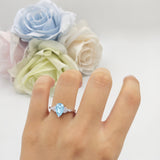 Art Deco Teardrop Pear Natural Aquamarine Vintage Engagement Ring