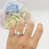 Art Deco Teardrop Pear Natural Moonstone Vintage Engagement Ring