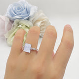 Art Deco Vintage Emerald Cut Natural Moonstone Engagement Ring