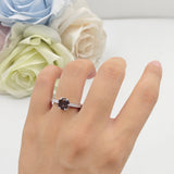 Vintage Dainty Round Natural Chocolate Brown Smoky Quartz Engagement Ring