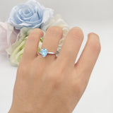 Teardrop Pear Hidden Halo Natural Aquamarine Engagement Ring