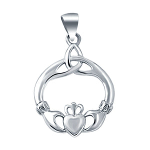 Sterling Silver Claddagh Charm Pendant 925 Sterling Silver