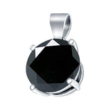 Round Simulated Cubic Zirconia Charm Pendant 925 Sterling Silver (8mm)