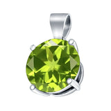 Simulated Cubic Zirconia Round Charm Pendant 925 Sterling Silver (10mm)