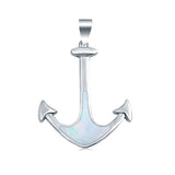 Anchor Pendant Charm Lab Created 925 Sterling Silver