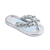 Hawaiian Beach Sandal Flip Flop Penadnt Charm Created Opal 925 Sterling Silver