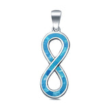Silver Infinity Lab Created Opal 925 Sterling Silver Charm Pendant