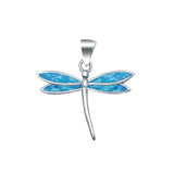 Dragonfly Design Lab Created Opal Pendant 925 Sterling Silver