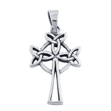 Celtic Design Cross Pendant Charm 925 Sterling Silver