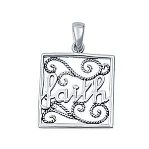 Faith Pendant Charm 925 Sterling Silver
