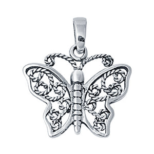 925 Sterling Silver Butterfly Charm Pendant