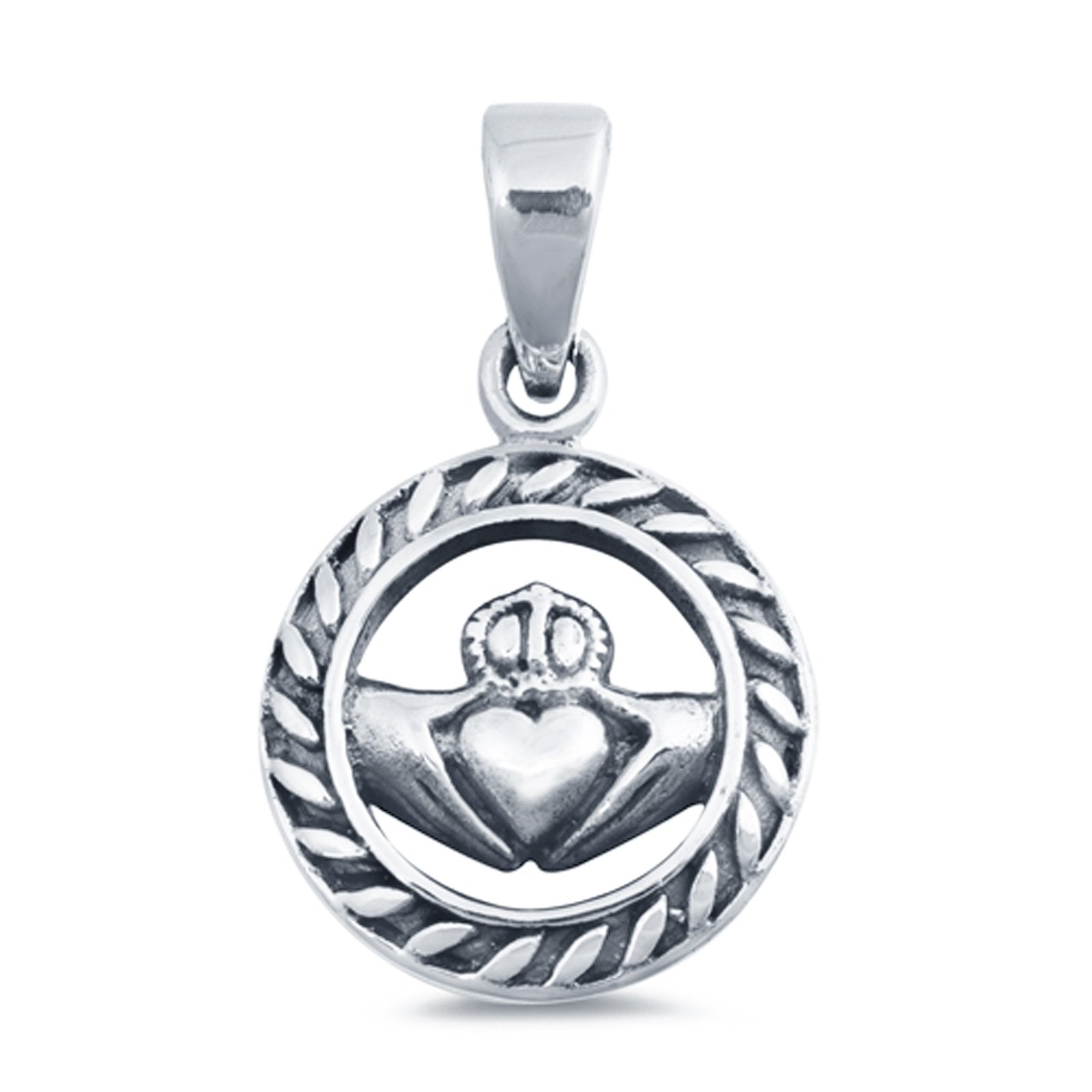 Silver Claddagh Pendant Charm Fashion Jewelry 925 Sterling Silver