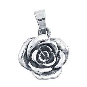 925 Sterling Silver Rose Flower Charm Pendant Fashion Jewelry