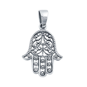 Silver Hamsa Pendant Charm 925 Sterling Silver