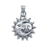 Moon and Sun Charm Pendant 925 Sterling Silver