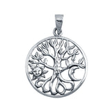 Tree of Life Moon and Sun Pendant Charm 925 Sterling Silver