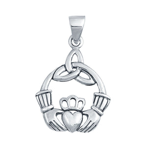 Celtic Claddagh Pendant Charm 925 Sterling Silver Fashion Jewelry