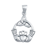 Celtic Claddagh Pendant Charm 925 Sterling Silver Fashion Jewelry