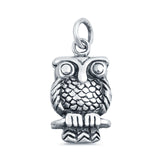 Sterling Silver Owl Charm Pendant 925 Sterling Silver