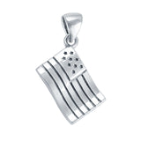 American Flag Pendant Charm 925 Sterling Silver