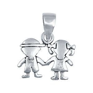 Silver Children Pendant Charm 925 Sterling Silver