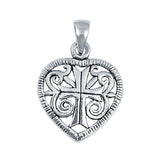 Medieval Heart Charm Pendant 925 Sterling Silver