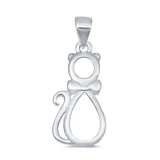 Cat Pendant Charm 925 Sterling Silver