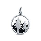 Pine Trees Charm Pendant 925 Sterling Silver