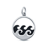 Silver Waves Charm Pendant 925 Sterling Silver