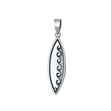 Silver Surfboard Charm Pendant 925 Sterling Silver
