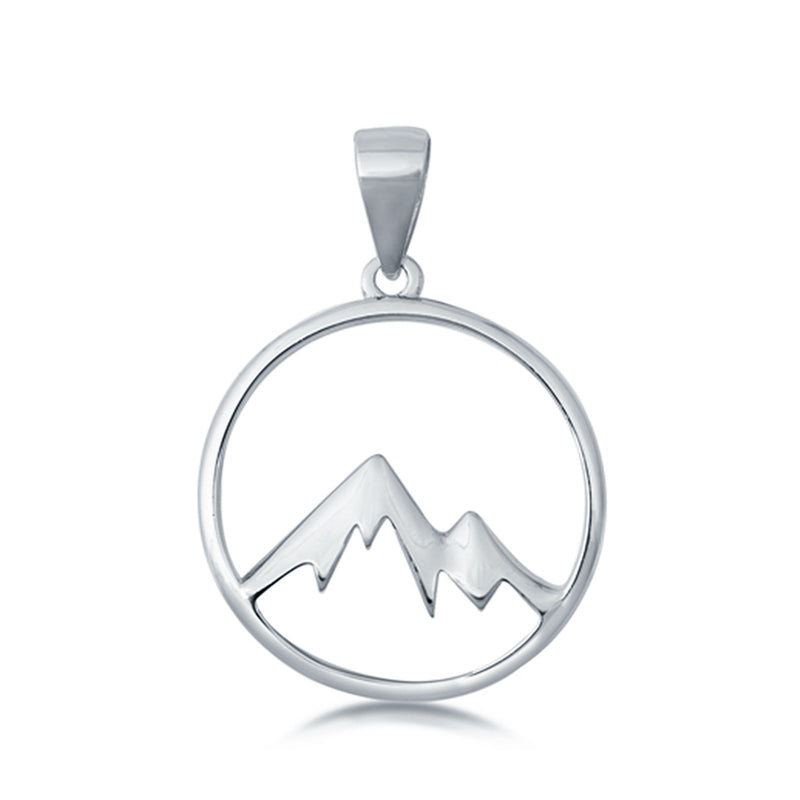 Sterling Silver Mountains Charm Pendant 925 Sterling Silver