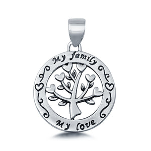Fashion Jewelry Family Tree Pendant Charm 925 Sterling Silver