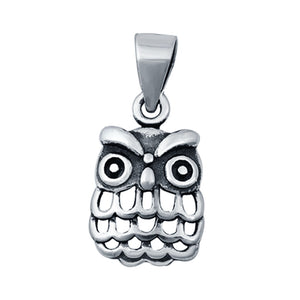 Sterling Silver Owl Pendant Charm 925 Sterling Silver