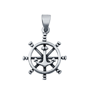 Sterling Silver Helm Pendant Charm 925 Sterling Silver (16mm)