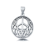 Celtic Peace Sign Pendant Charm 925 Sterling Silver Fashion Jewelry