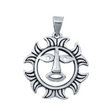 Sun Pendant Charm 925 Sterling Silver (19mm)