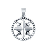 Sterling Silver Compass Arrow Pendant Charm 925 Sterling Silver (17mm)
