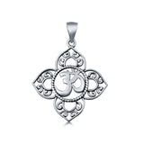 Sterling Silver Om Pendant Charm 925 Sterling Silver (25mm)