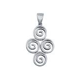 Fashion Jewelry Swirls Charm Pendant 925 Sterling Silver (26mm)