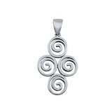 Fashion Jewelry Swirls Charm Pendant 925 Sterling Silver (26mm)