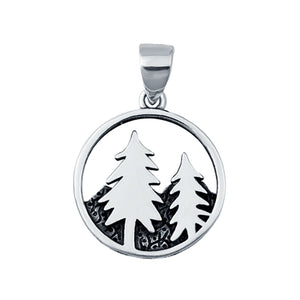 Mountain Forest Charm Nature Wilderness Plain Pendants 925 Sterling Silver