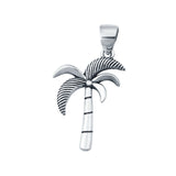 Palm Tree Plain Pendants Charm Fashion Jewelry 925 Sterling Silver